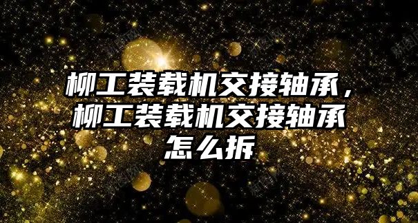 柳工裝載機交接軸承，柳工裝載機交接軸承怎么拆