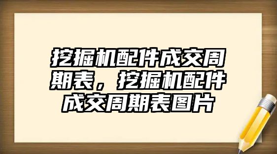 挖掘機配件成交周期表，挖掘機配件成交周期表圖片