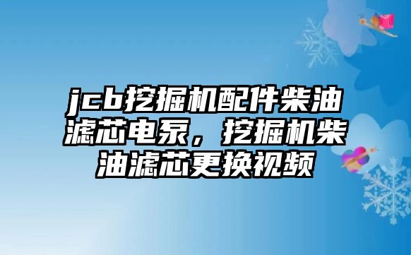 jcb挖掘機配件柴油濾芯電泵，挖掘機柴油濾芯更換視頻