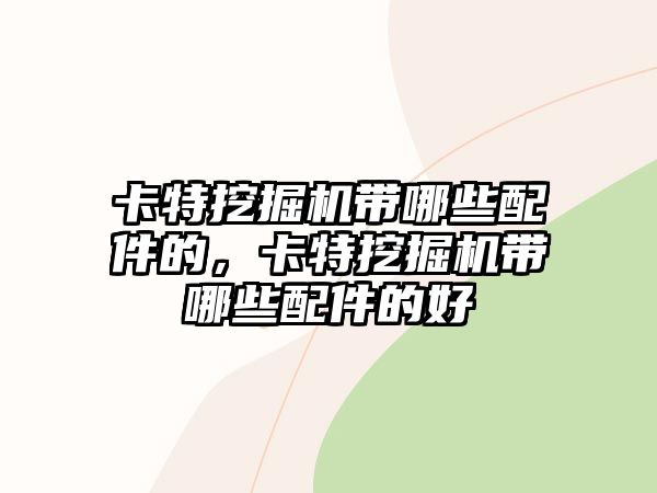 卡特挖掘機帶哪些配件的，卡特挖掘機帶哪些配件的好