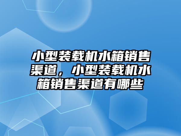 小型裝載機水箱銷售渠道，小型裝載機水箱銷售渠道有哪些