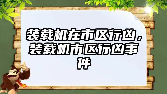 裝載機在市區行兇，裝載機市區行兇事件