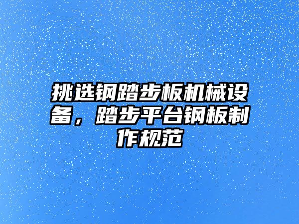 挑選鋼踏步板機械設備，踏步平臺鋼板制作規范