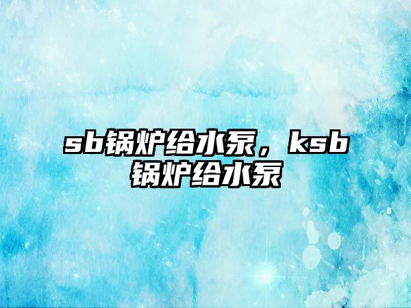 sb鍋爐給水泵，ksb鍋爐給水泵