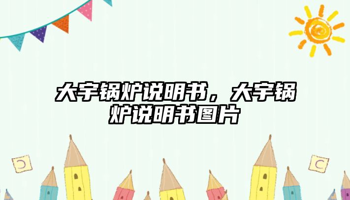 大宇鍋爐說明書，大宇鍋爐說明書圖片