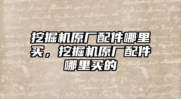 挖掘機原廠配件哪里買，挖掘機原廠配件哪里買的