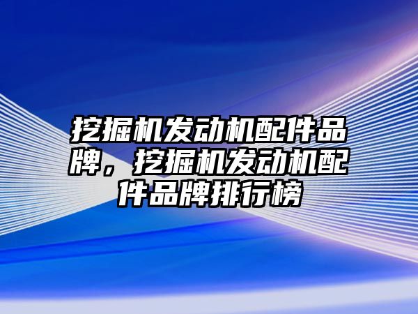 挖掘機發動機配件品牌，挖掘機發動機配件品牌排行榜