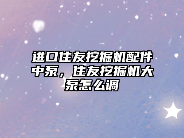 進口住友挖掘機配件中泵，住友挖掘機大泵怎么調