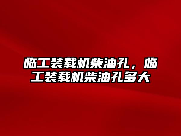 臨工裝載機柴油孔，臨工裝載機柴油孔多大