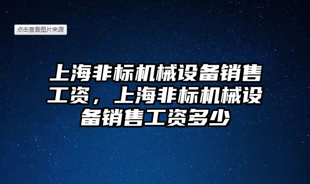 上海非標(biāo)機械設(shè)備銷售工資，上海非標(biāo)機械設(shè)備銷售工資多少