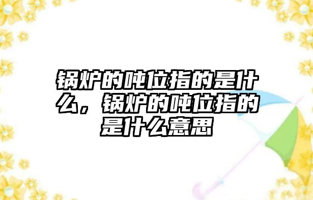 鍋爐的噸位指的是什么，鍋爐的噸位指的是什么意思