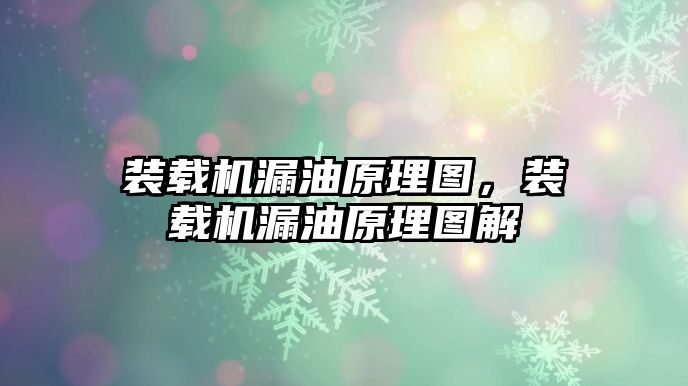 裝載機漏油原理圖，裝載機漏油原理圖解