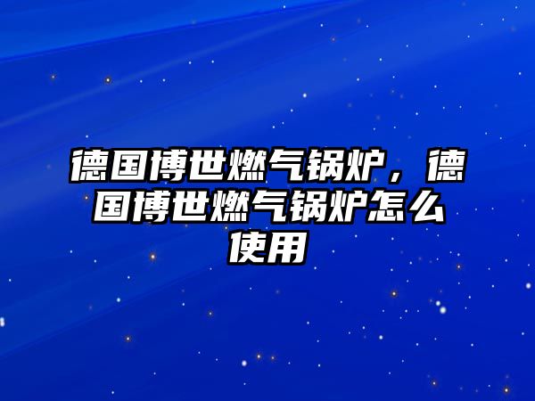 德國博世燃氣鍋爐，德國博世燃氣鍋爐怎么使用