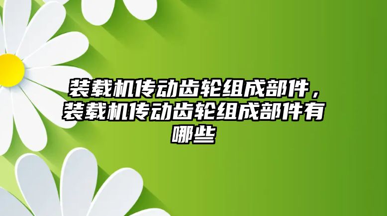 裝載機傳動齒輪組成部件，裝載機傳動齒輪組成部件有哪些