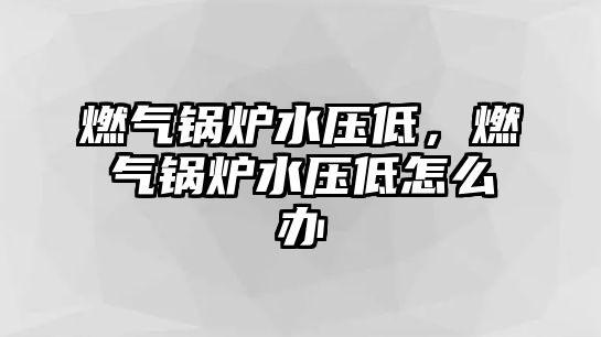 燃?xì)忮仩t水壓低，燃?xì)忮仩t水壓低怎么辦