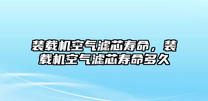 裝載機空氣濾芯壽命，裝載機空氣濾芯壽命多久