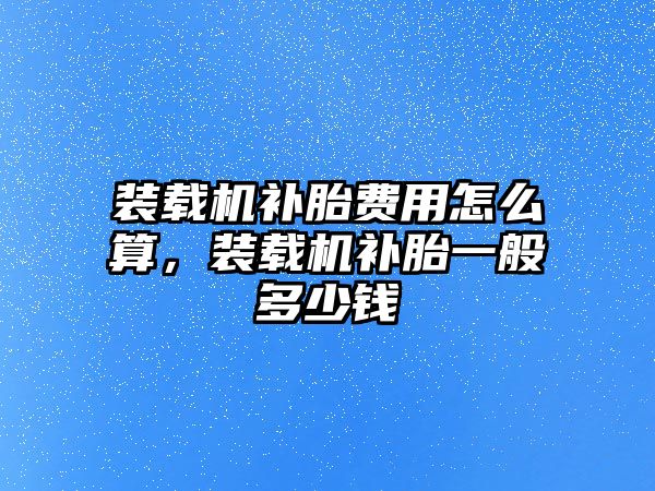 裝載機補胎費用怎么算，裝載機補胎一般多少錢