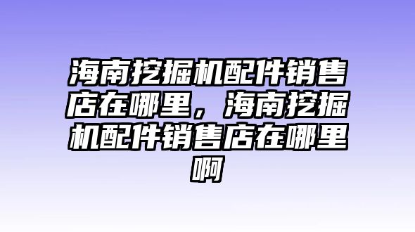 海南挖掘機(jī)配件銷售店在哪里，海南挖掘機(jī)配件銷售店在哪里啊