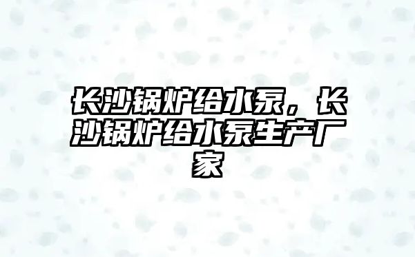 長沙鍋爐給水泵，長沙鍋爐給水泵生產廠家