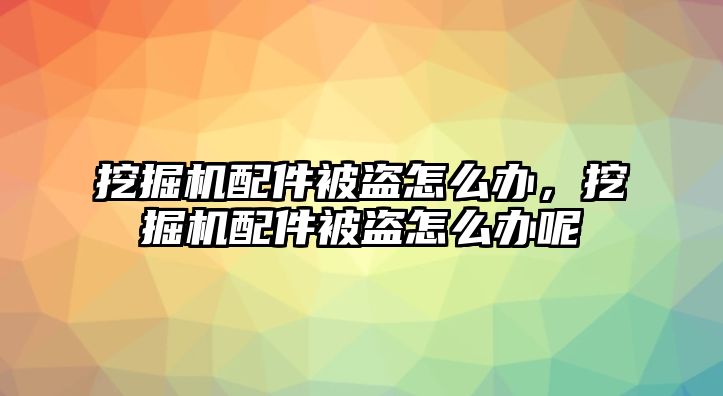 挖掘機配件被盜怎么辦，挖掘機配件被盜怎么辦呢