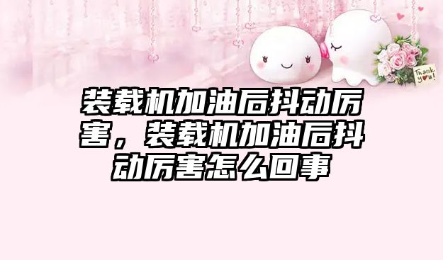 裝載機加油后抖動厲害，裝載機加油后抖動厲害怎么回事