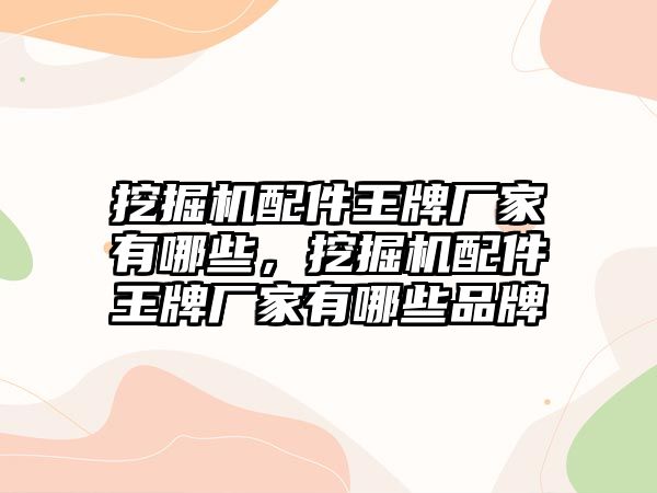 挖掘機配件王牌廠家有哪些，挖掘機配件王牌廠家有哪些品牌