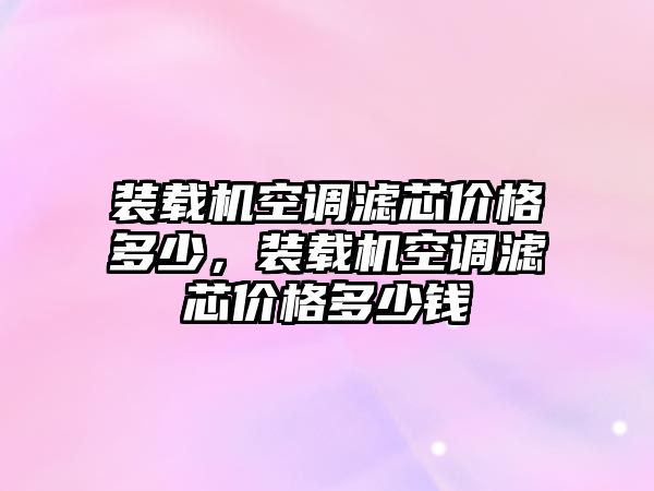 裝載機空調濾芯價格多少，裝載機空調濾芯價格多少錢