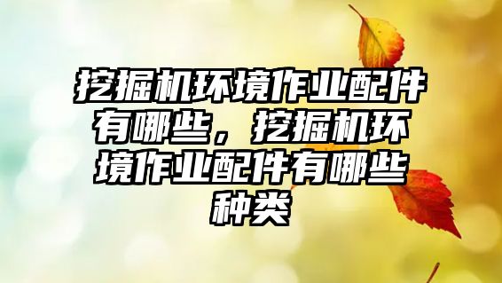 挖掘機環(huán)境作業(yè)配件有哪些，挖掘機環(huán)境作業(yè)配件有哪些種類