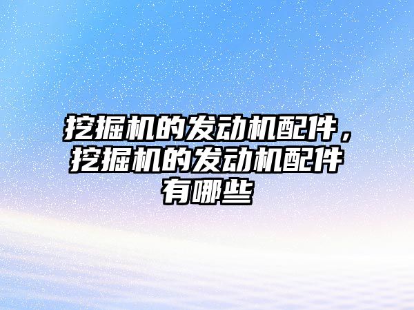 挖掘機的發(fā)動機配件，挖掘機的發(fā)動機配件有哪些