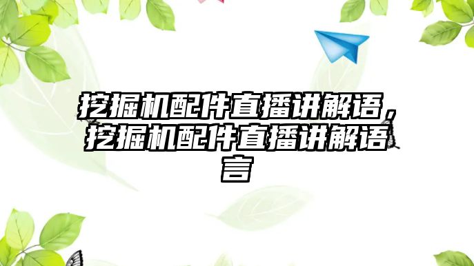 挖掘機配件直播講解語，挖掘機配件直播講解語言