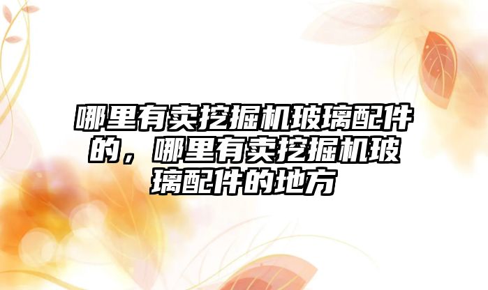 哪里有賣挖掘機玻璃配件的，哪里有賣挖掘機玻璃配件的地方