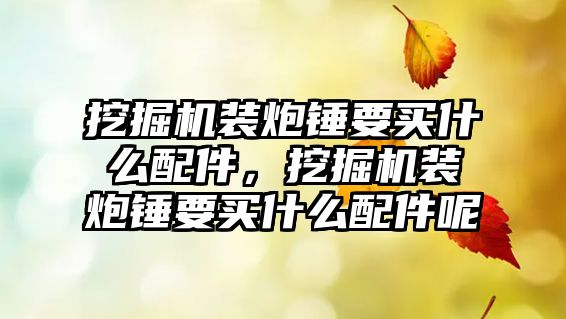 挖掘機(jī)裝炮錘要買(mǎi)什么配件，挖掘機(jī)裝炮錘要買(mǎi)什么配件呢