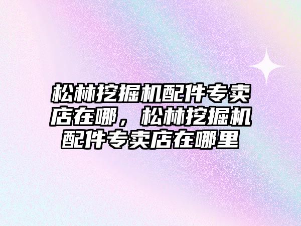 松林挖掘機配件專賣店在哪，松林挖掘機配件專賣店在哪里