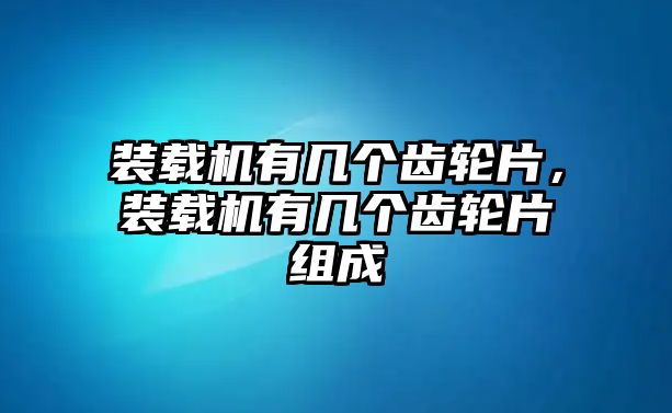 裝載機有幾個齒輪片，裝載機有幾個齒輪片組成