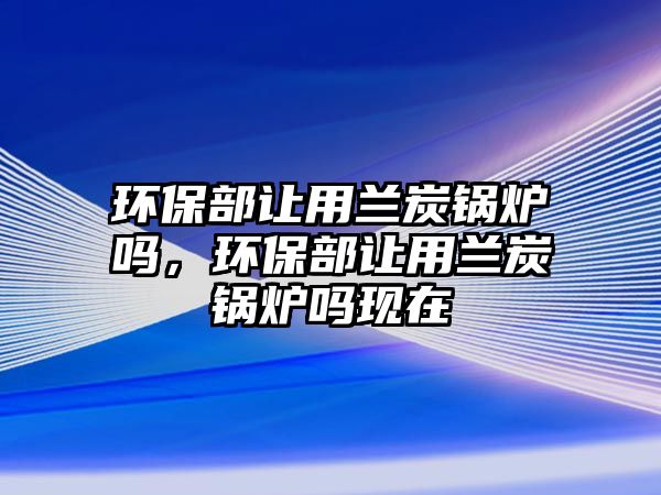 環保部讓用蘭炭鍋爐嗎，環保部讓用蘭炭鍋爐嗎現在