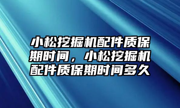 小松挖掘機配件質保期時間，小松挖掘機配件質保期時間多久