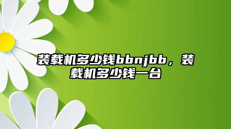 裝載機(jī)多少錢bbnjbb，裝載機(jī)多少錢一臺(tái)