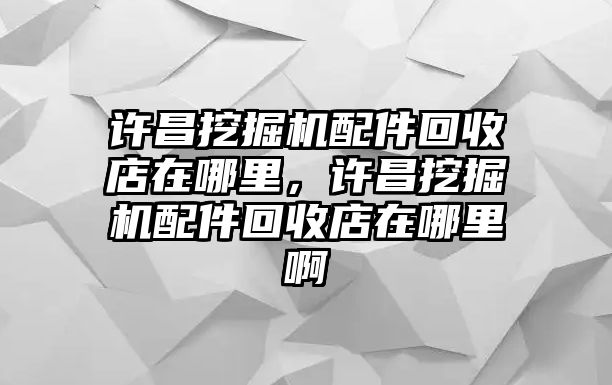 許昌挖掘機配件回收店在哪里，許昌挖掘機配件回收店在哪里啊