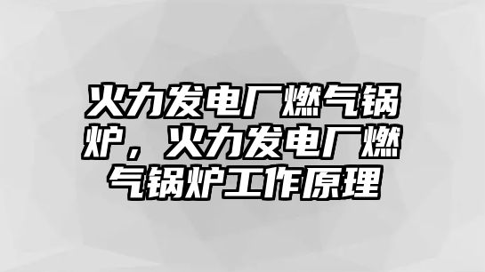 火力發電廠燃氣鍋爐，火力發電廠燃氣鍋爐工作原理