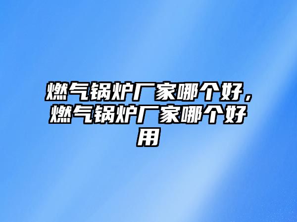 燃氣鍋爐廠家哪個好，燃氣鍋爐廠家哪個好用