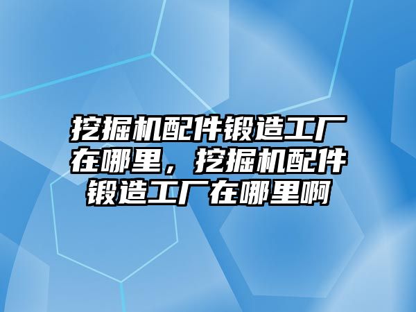 挖掘機配件鍛造工廠在哪里，挖掘機配件鍛造工廠在哪里啊