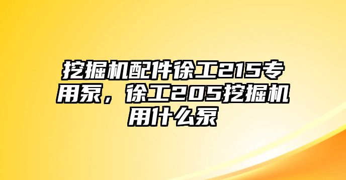 挖掘機(jī)配件徐工215專用泵，徐工205挖掘機(jī)用什么泵