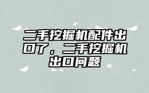 二手挖掘機(jī)配件出口了，二手挖掘機(jī)出口問題