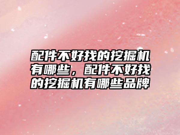 配件不好找的挖掘機有哪些，配件不好找的挖掘機有哪些品牌