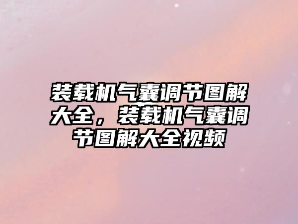 裝載機氣囊調節圖解大全，裝載機氣囊調節圖解大全視頻