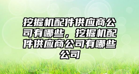 挖掘機配件供應商公司有哪些，挖掘機配件供應商公司有哪些公司