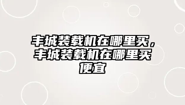 豐城裝載機在哪里買，豐城裝載機在哪里買便宜