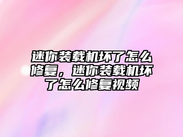 迷你裝載機壞了怎么修復(fù)，迷你裝載機壞了怎么修復(fù)視頻