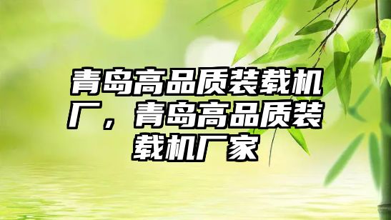 青島高品質裝載機廠，青島高品質裝載機廠家