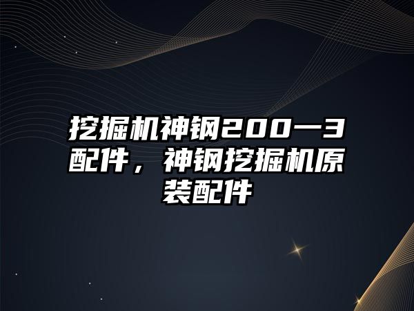 挖掘機神鋼200一3配件，神鋼挖掘機原裝配件